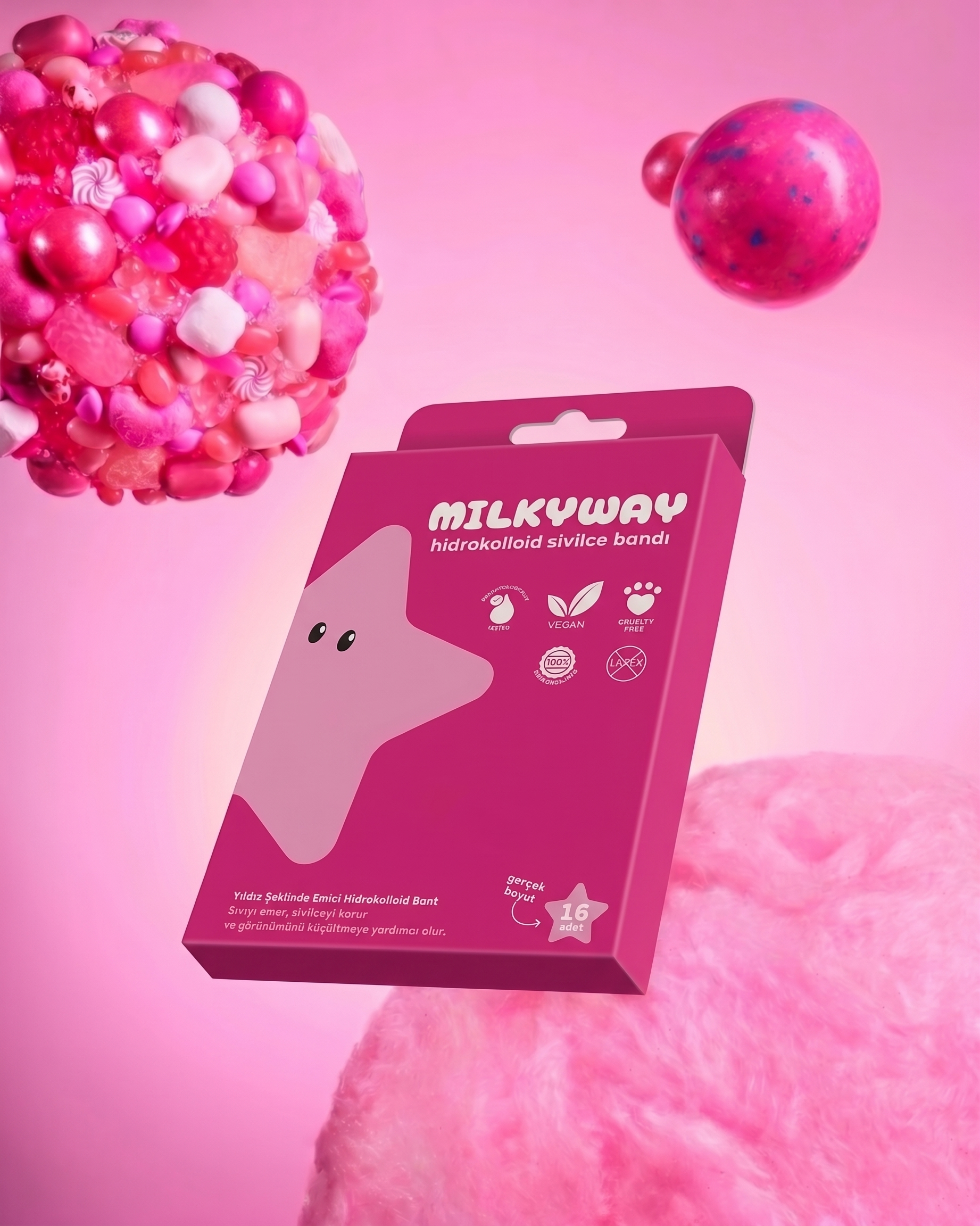 MILKYway Pembe Yıldız hidrokolloid bant detay görseli